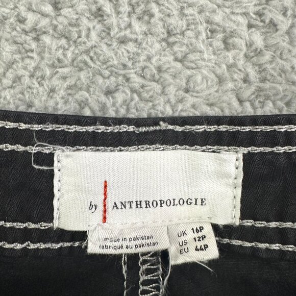 By Anthropologie The Carson Utility Barrel Cargo Pants Size 12P‎ Black High Rise - Picture 5 of 12